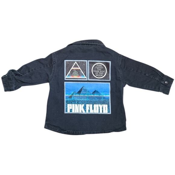 Pink Floyd Dark Side of The Moon Black Denim Jacket Shirt Toddler Size 2T - Picture 2 of 7